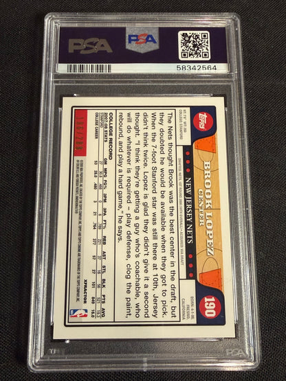 2008 Topps Chrome Brook Lopez #190 Xfractor PSA 10