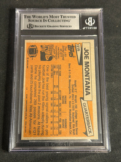 1981 Topps Joe Montana #216 Rookie BGS 7.5