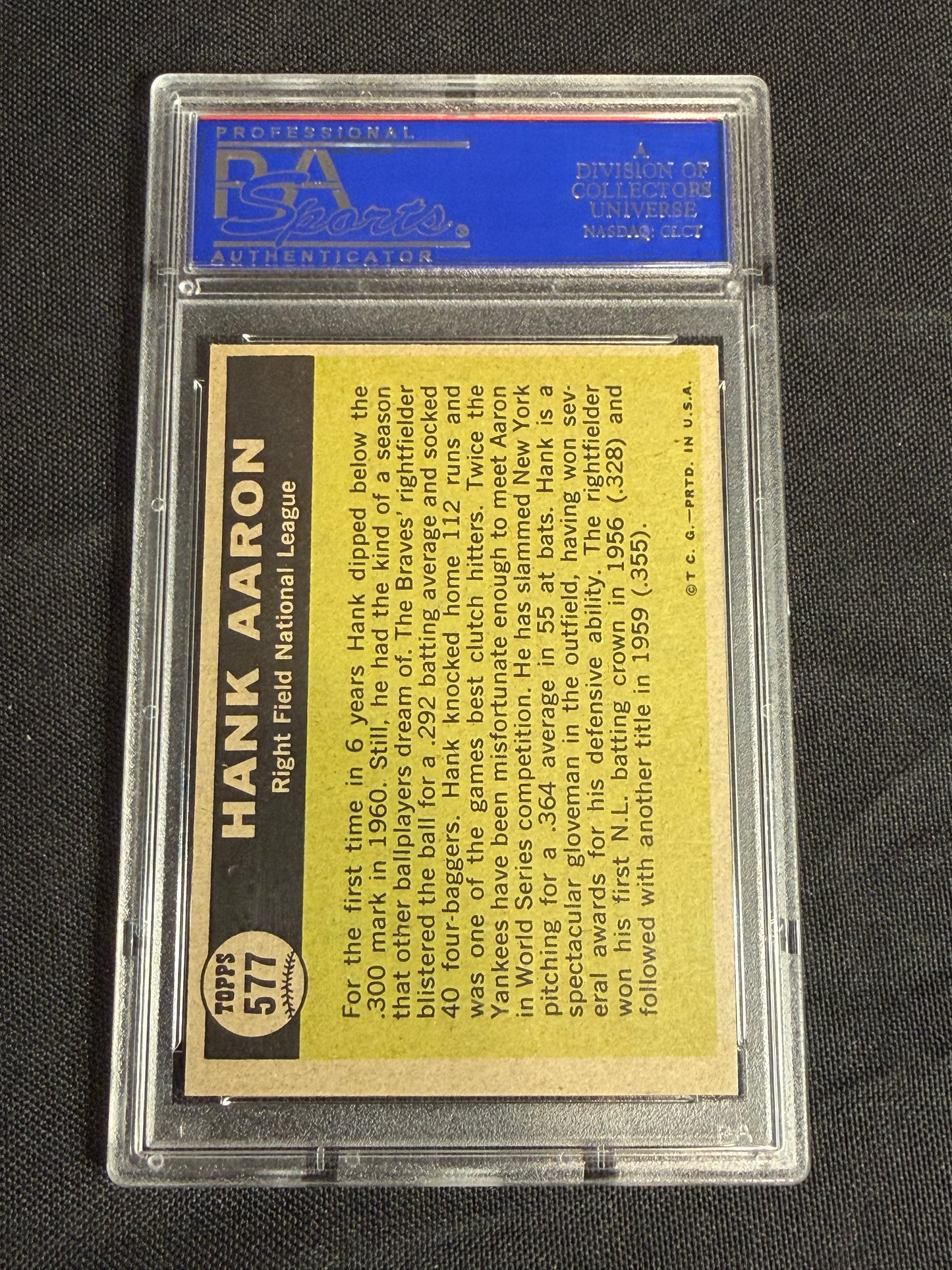 1961 Topps Hank Aaron #577 All Star PSA 7
