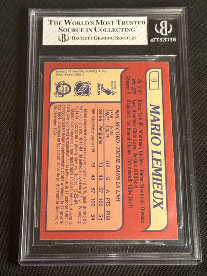 1985 O-Pee-Chee Mario Lemieux #9 Rookie BGS 6