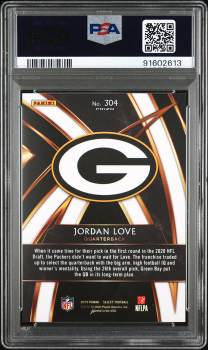 2019 Panini Select 2020 XRC Prizm Jordan Love #304 PSA 9 10 AUTO RED INK RARE