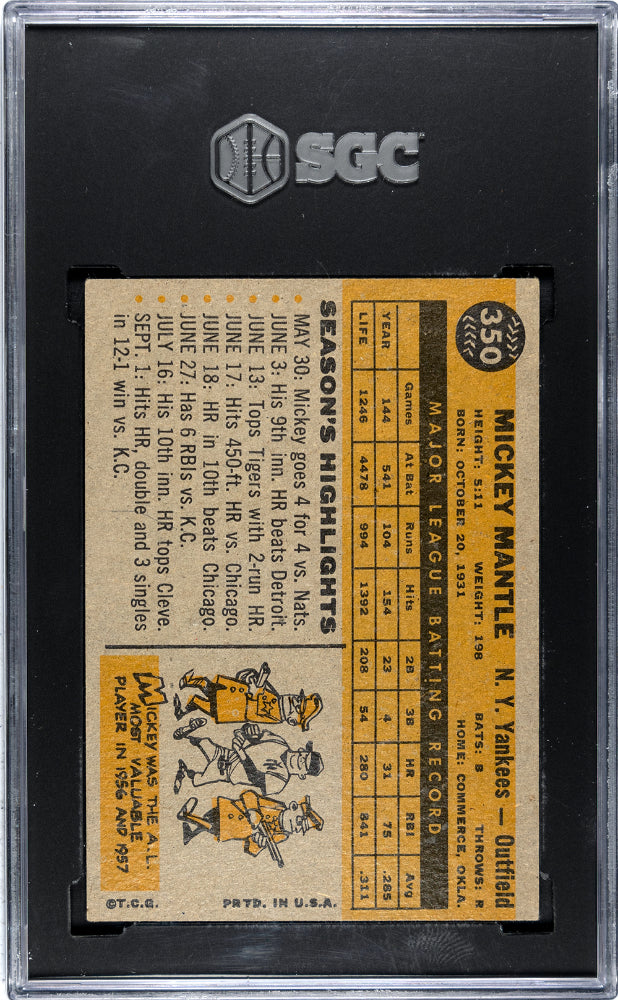 1960 Topps Mickey Mantle #350 SGC 4.5