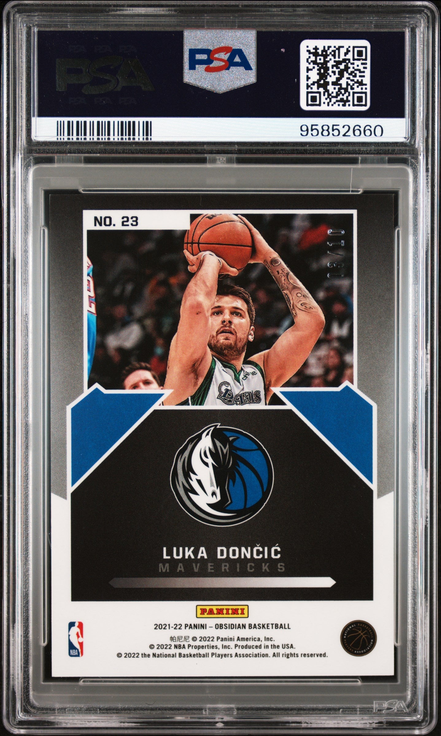 2021 Panini Obsidian Magnitude Luka Doncic #23 Yellow Low Pop PSA 10