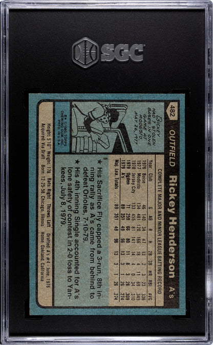 1980 Topps Rickey Henderson #482 SGC 9
