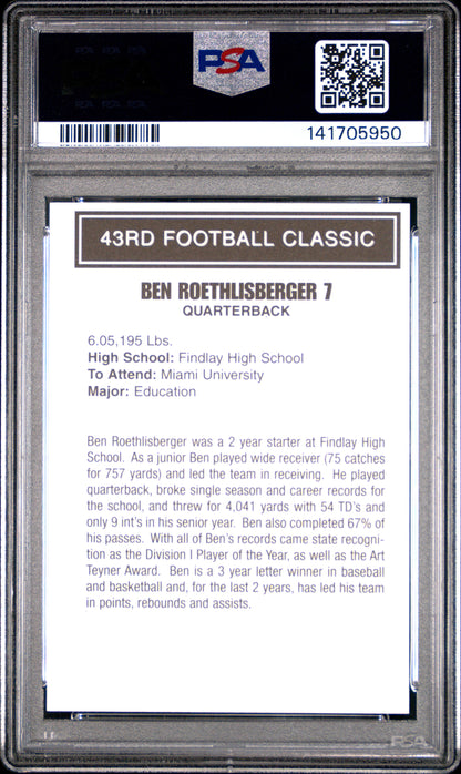 2000 Ohio High School Big 33 Ben Roethlisberger PSA 7