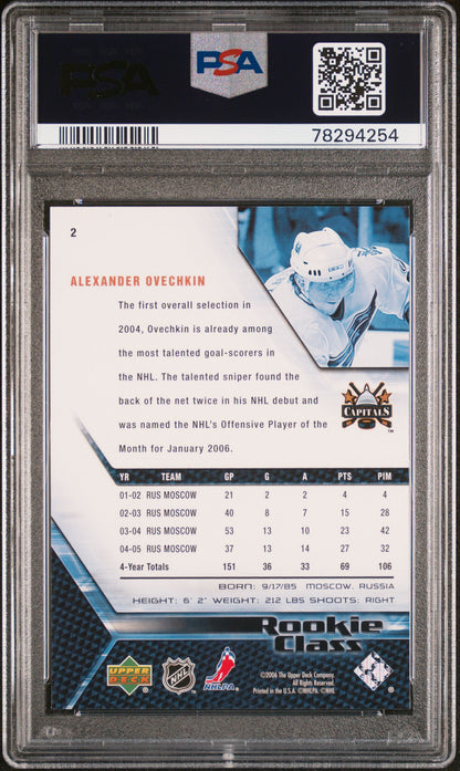 2005 Upper Deck Rookie Class Alexander Ovechkin #2 PSA 9