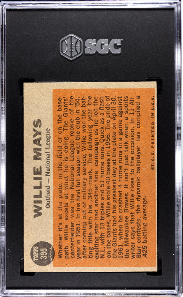 1962 Topps Willie Mays #395 All Star SGC 7.5