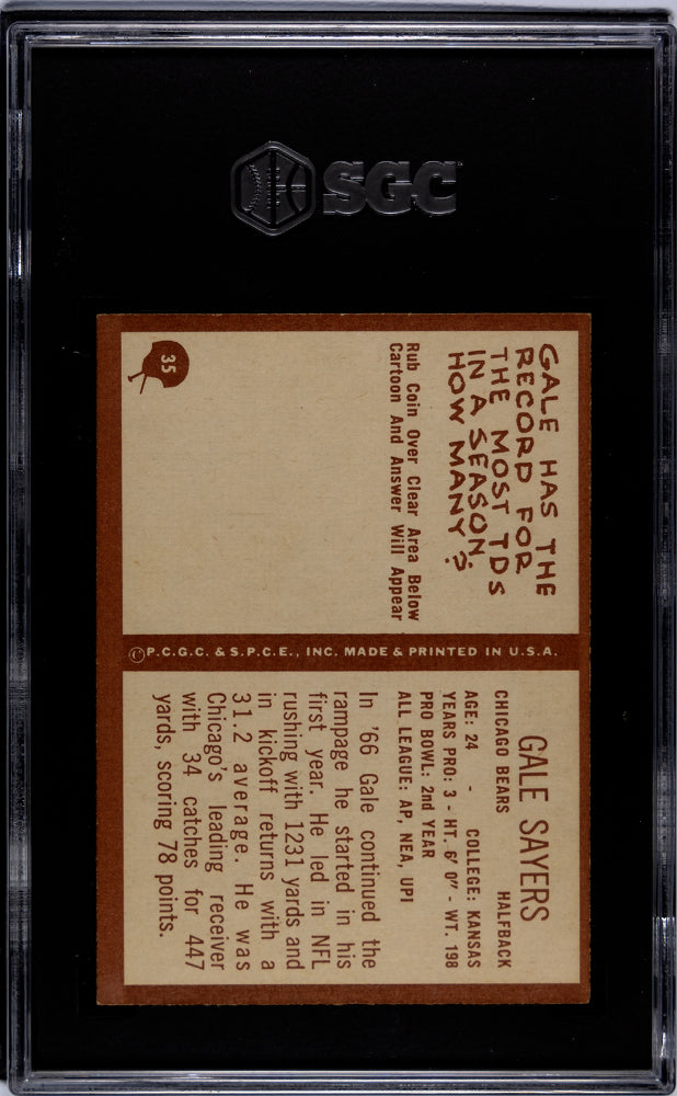 1967 Philadelphia Gale Sayers #35 SGC 7