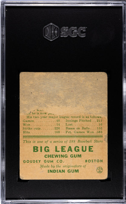 1938 Goudey Heads Up Bob Feller #264 SGC A
