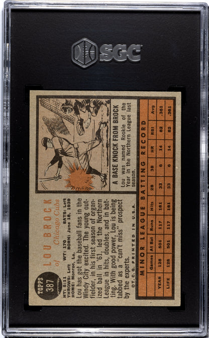 1962 Topps Lou Brock #387 SGC 5