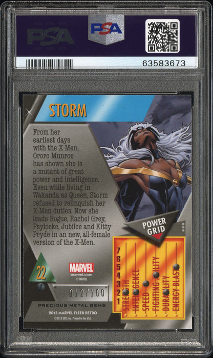 2013 Marvel Fleer Retro Precious Metal Gems Storm #22 PSA 9
