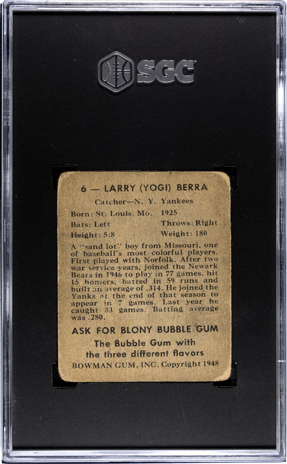 1948 Bowman Yogi Berra #6 SGC 1