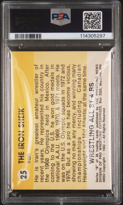 1982 Wrestling All-Stars-Series B The Iron Sheik #25 Rookie PSA 8