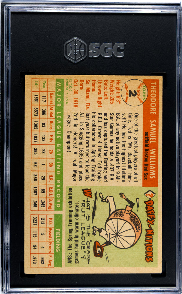 1955 Topps Ted Williams #2 SGC 5