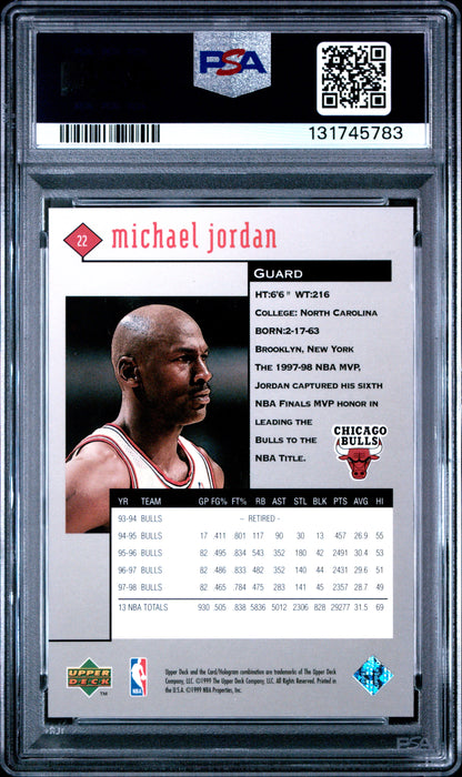 1998 Upper Deck Black Diamond Michael Jordan #22 Single PSA 9