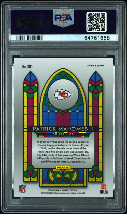 2020 Panini Mosaic Stained Glass Patrick Mahomes II #SG1 Stained Glass PSA 10