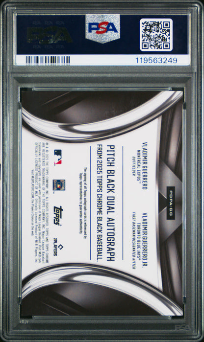 2025 Topps Chrome Black Autographs Guerrero Guerrero JR. #GG PSA 10