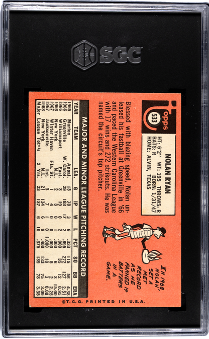 1969 Topps Nolan Ryan #533 SGC 5.5