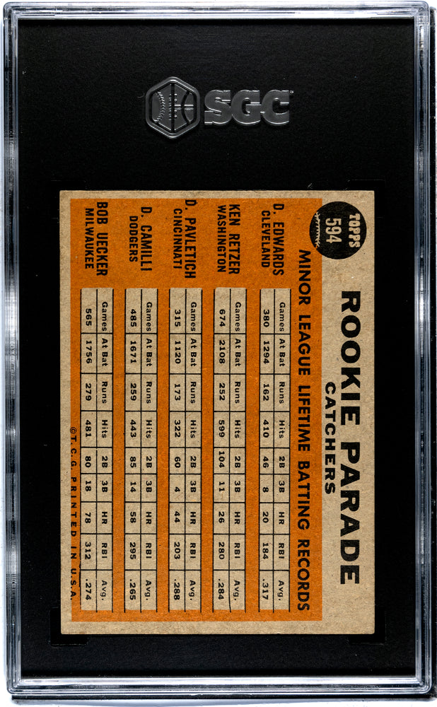 1962 Topps Bob Uecker #594 SGC 5.5