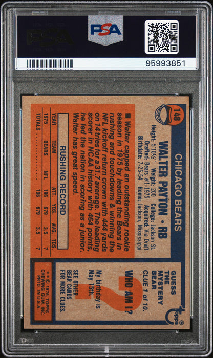 1976 Topps Walter Payton #148 PSA 7