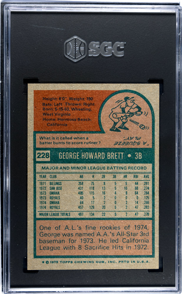 1975 Topps George Brett #228 SGC 7.5
