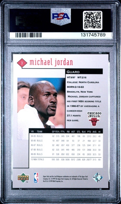 1998 Upper Deck Black Diamond Michael Jordan #3 Single PSA 10