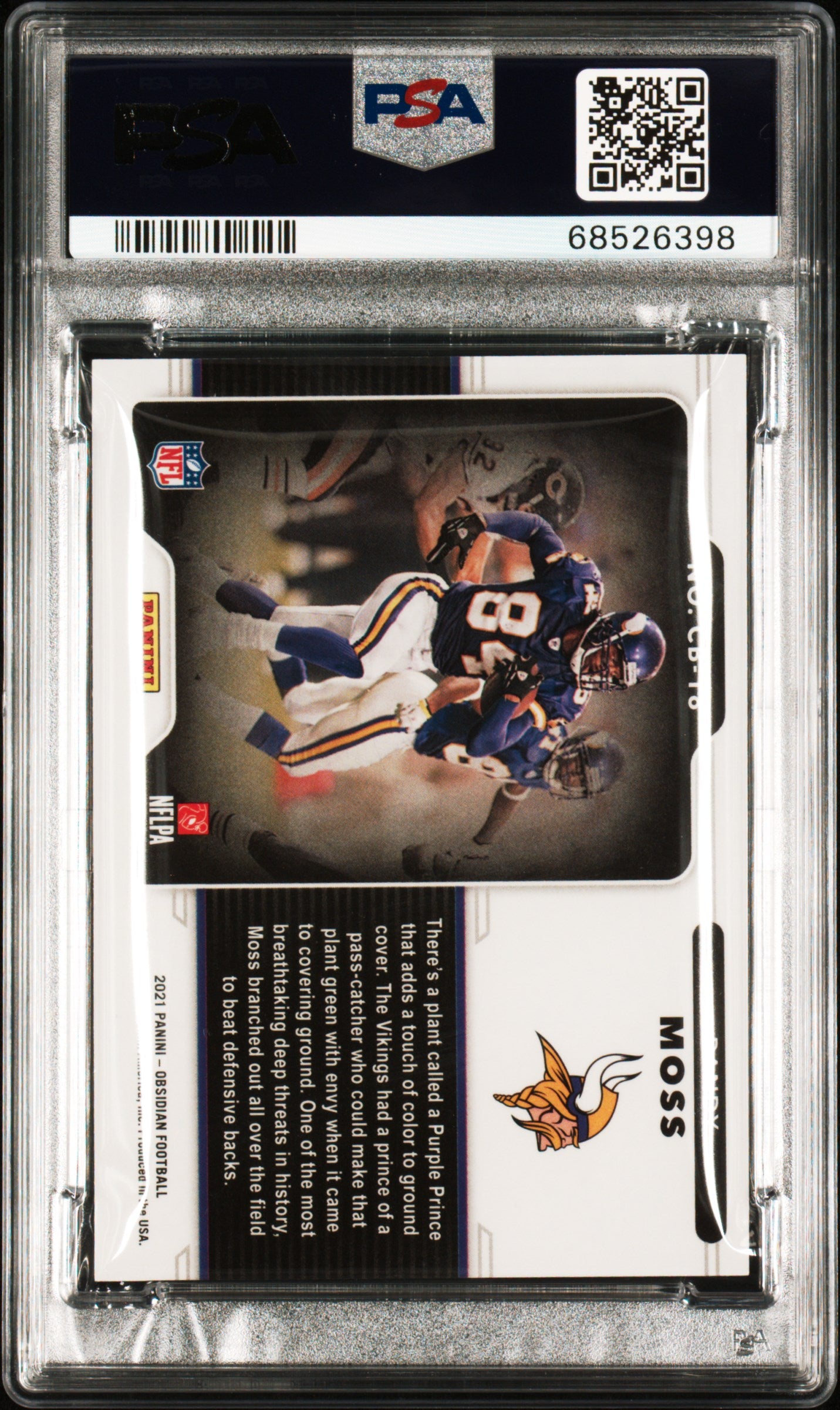 2021 Panini Obsidian Color Blast Black Randy Moss #CB18 PSA 10