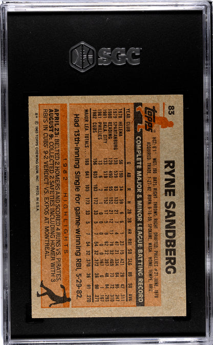 1983 Topps Ryne Sandberg #83 SGC 9.5