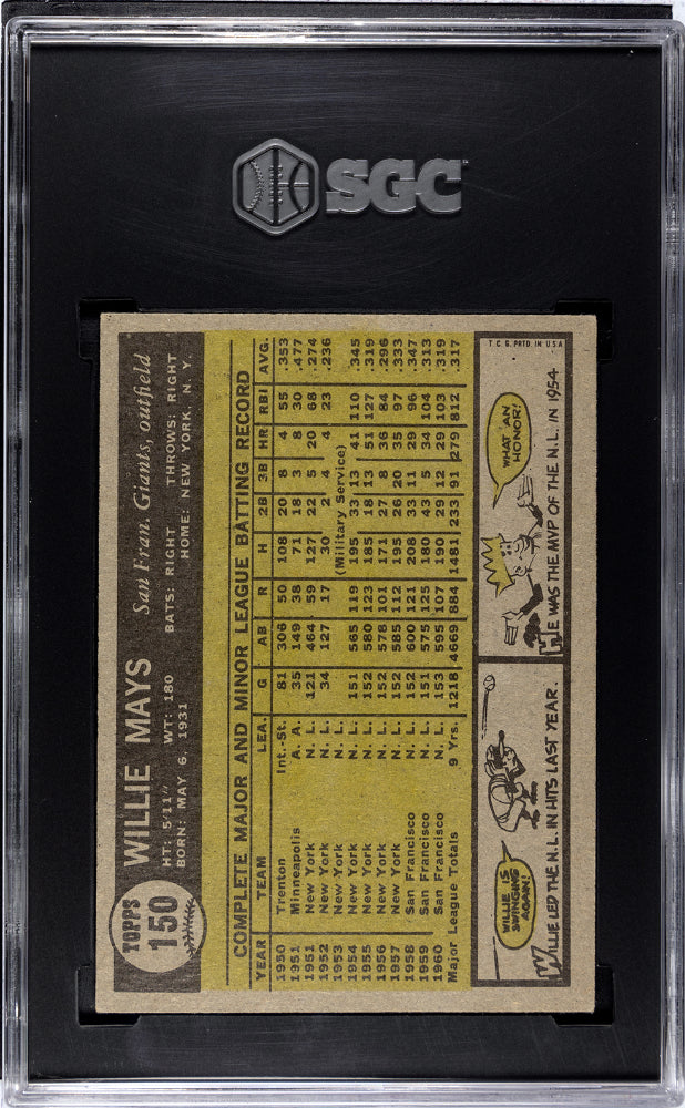 1961 Topps Willie Mays #150 SGC 4.5