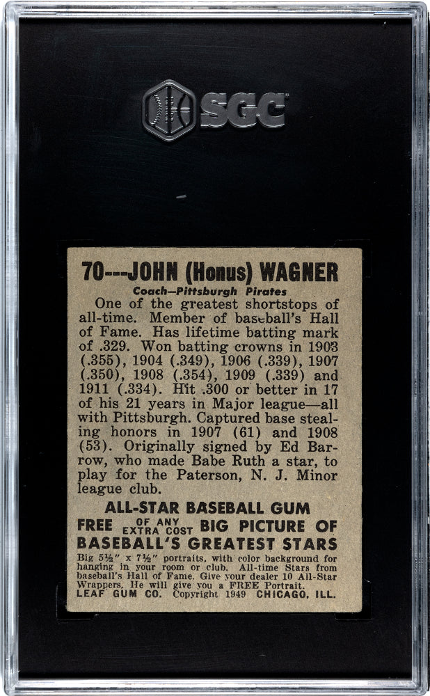 1948 Leaf Gum Co. John Wagner #70 SGC 5