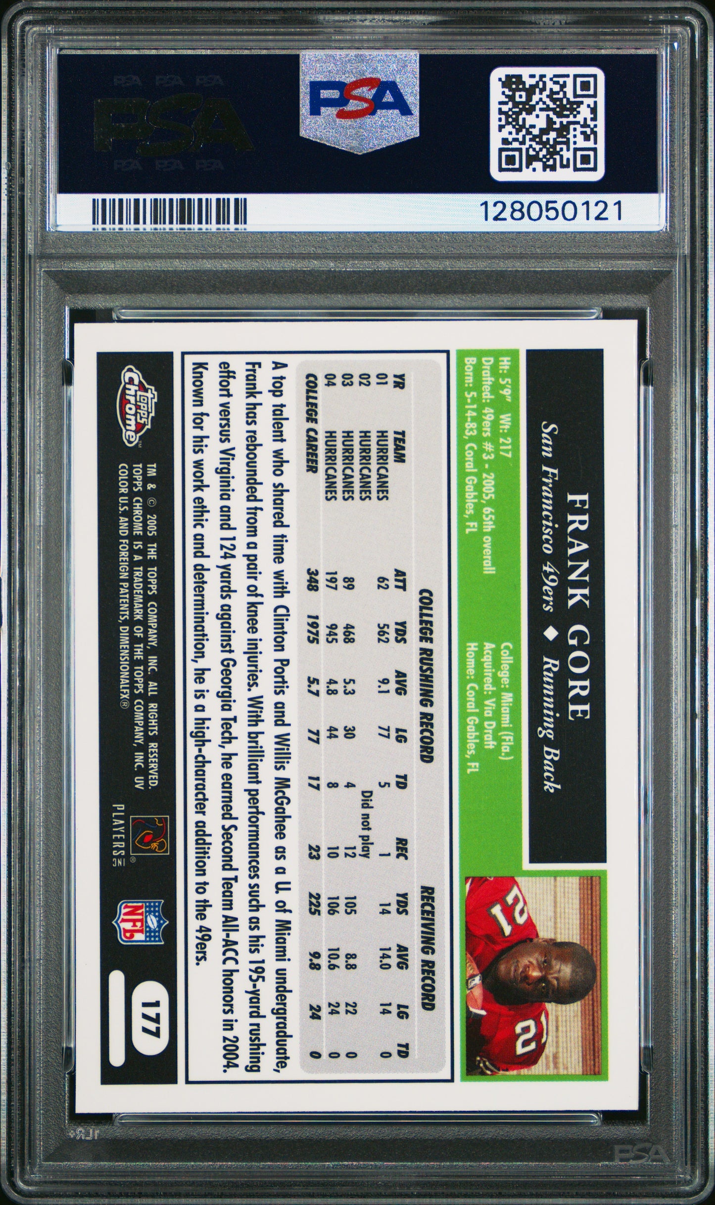 2005 Topps Chrome Frank Gore #177 PSA 10