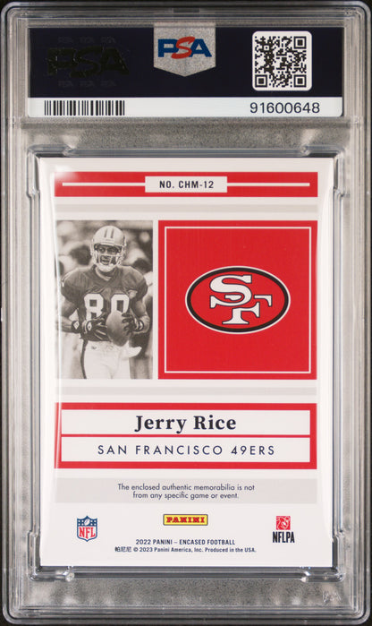 2022 Panini Encased Choice Materials NFL Shield 1/1 Jerry Rice PSA/DNA AUTO 10