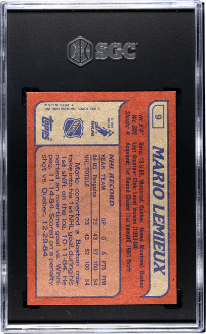 1985 Topps Mario Lemieux #9 SGC 9