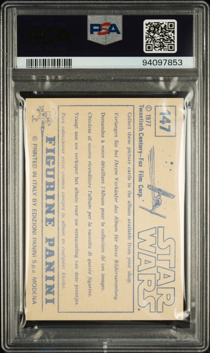 1977 Panini Stickers Star Wars (Italy) Han And Leia Entering.. . #147 PSA 10