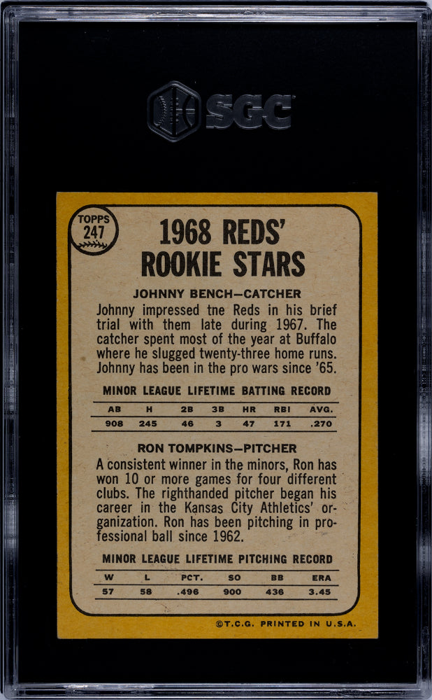 1968 Topps Johnny Bench #247 SGC 6