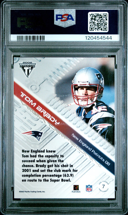 2002 Pacific Private Stock Titanium High Capacity Tom Brady #7 PSA 10