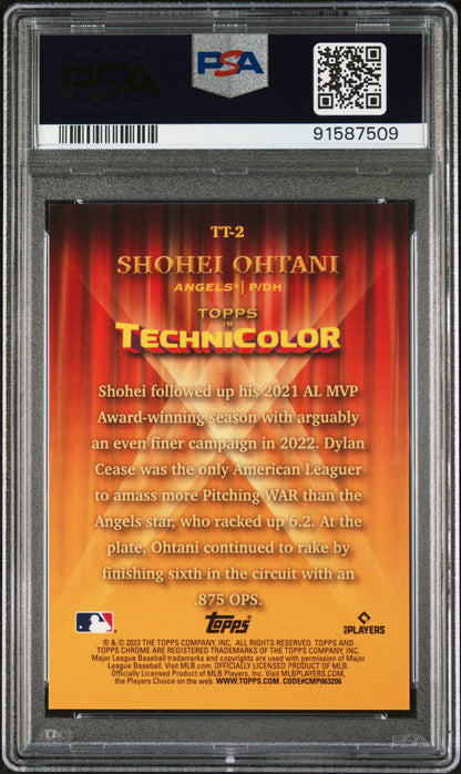 2023 Topps Chrome Topps In Technicolor Shohei Ohtani #TT2 Gold Refractor PSA 10