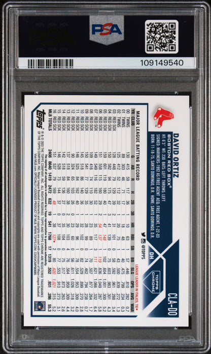 2023 Topps Chrome Topps Chrome Legends Autograph David Ortiz #CLADO 31/50 PSA 10