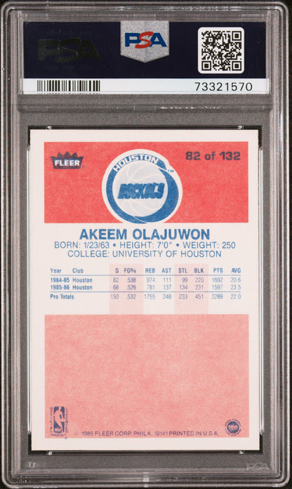 1986 Fleer Akeem Olajuwon #82 PSA 9