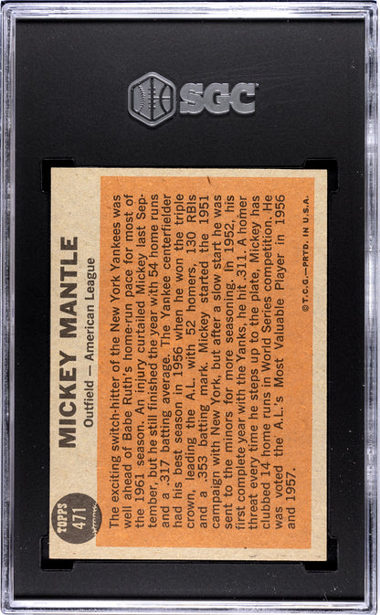 1962 Topps Mickey Mantle #471 All Star SGC 4.5