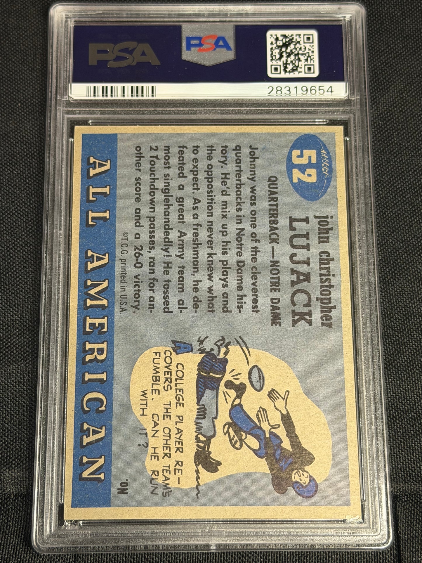 1955 Topps All-Amer. John Lujack #52 PSA 6.5