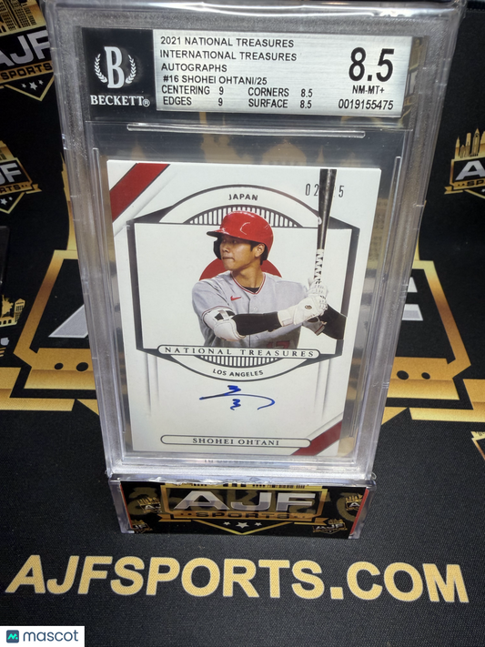 2021 Panini National Treasures International Autograph Shohei Ohtani /25 BGS 8.5