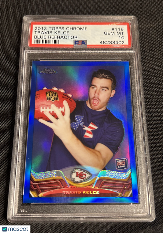 2013 Topps Chrome Travis Kelce #118 Blue Refractor PSA 10