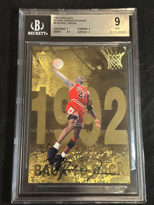 1998 Upper Deck Michael Jordan Gatorade Michael Jordan #8 BGS 9