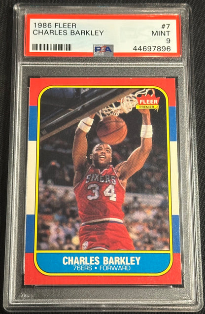 1986 Fleer Charles Barkley #7 PSA 9 CENTERED