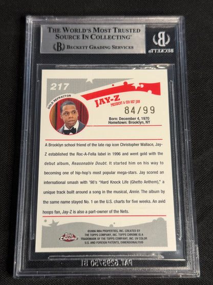 2005 Topps Chrome Refractors Gold Jay-Z #217 BGS 9