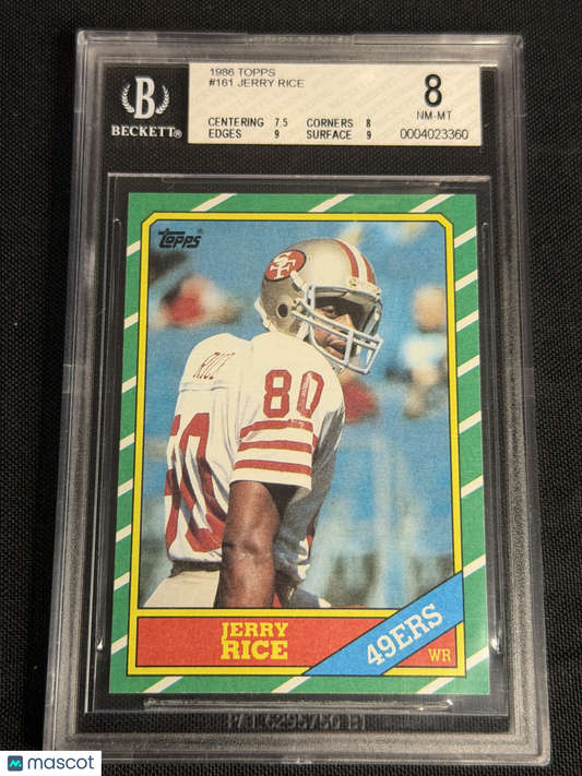 1986 Topps Jerry Rice #161 BGS 8