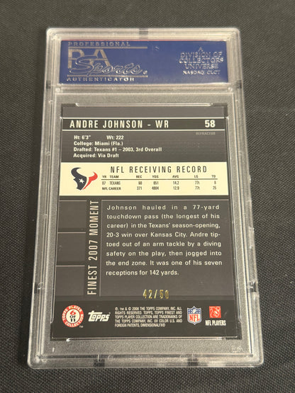2008 Finest Andre Johnson #58 Gold Refractor PSA 9