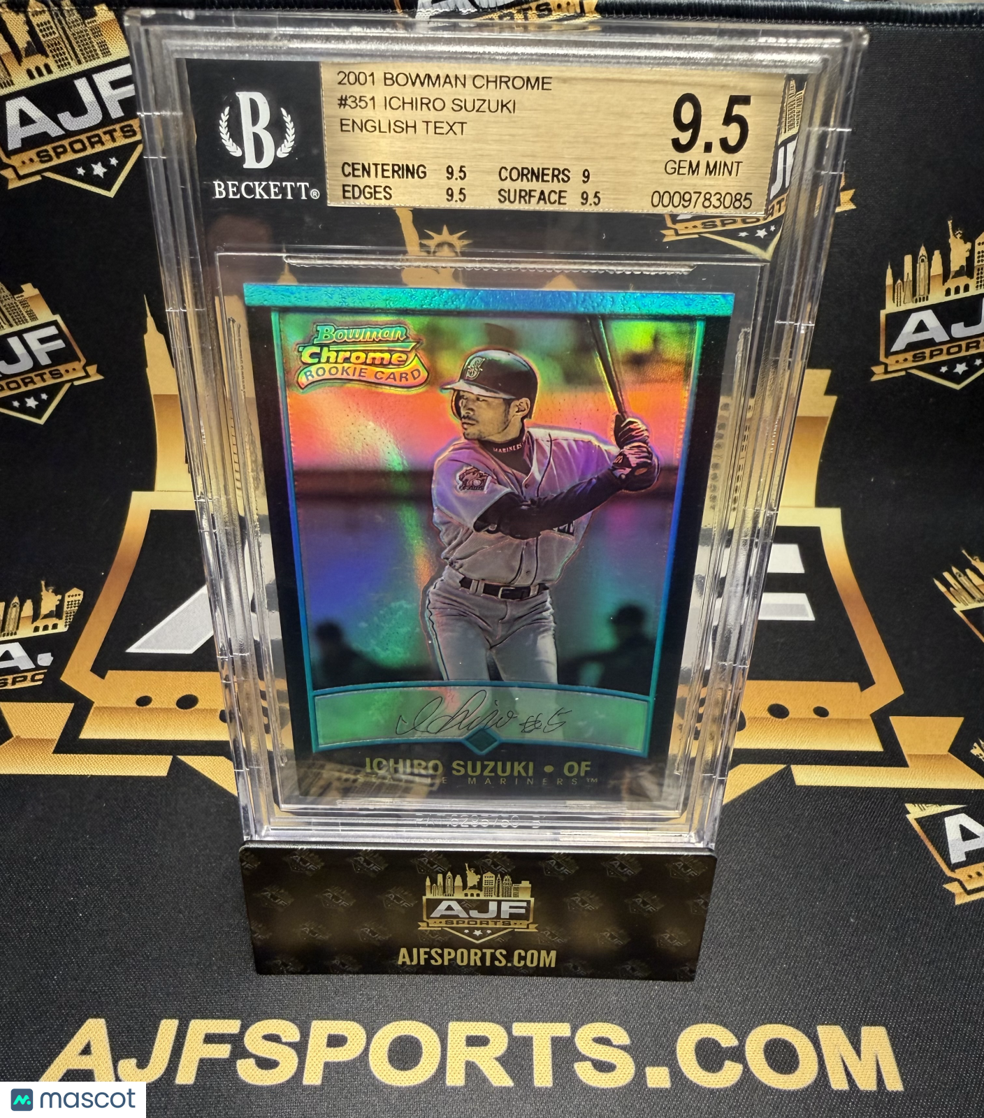 2001 Bowman Chrome Ichiro Suzuki English #351A Rookie BGS 9.5
