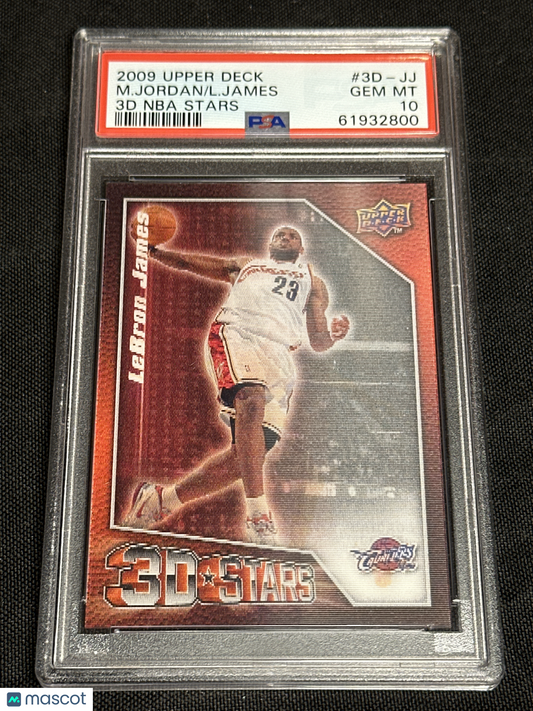 2009 Upper Deck 3D NBA Stars L. James M. Jordan #3D-JJ PSA 10